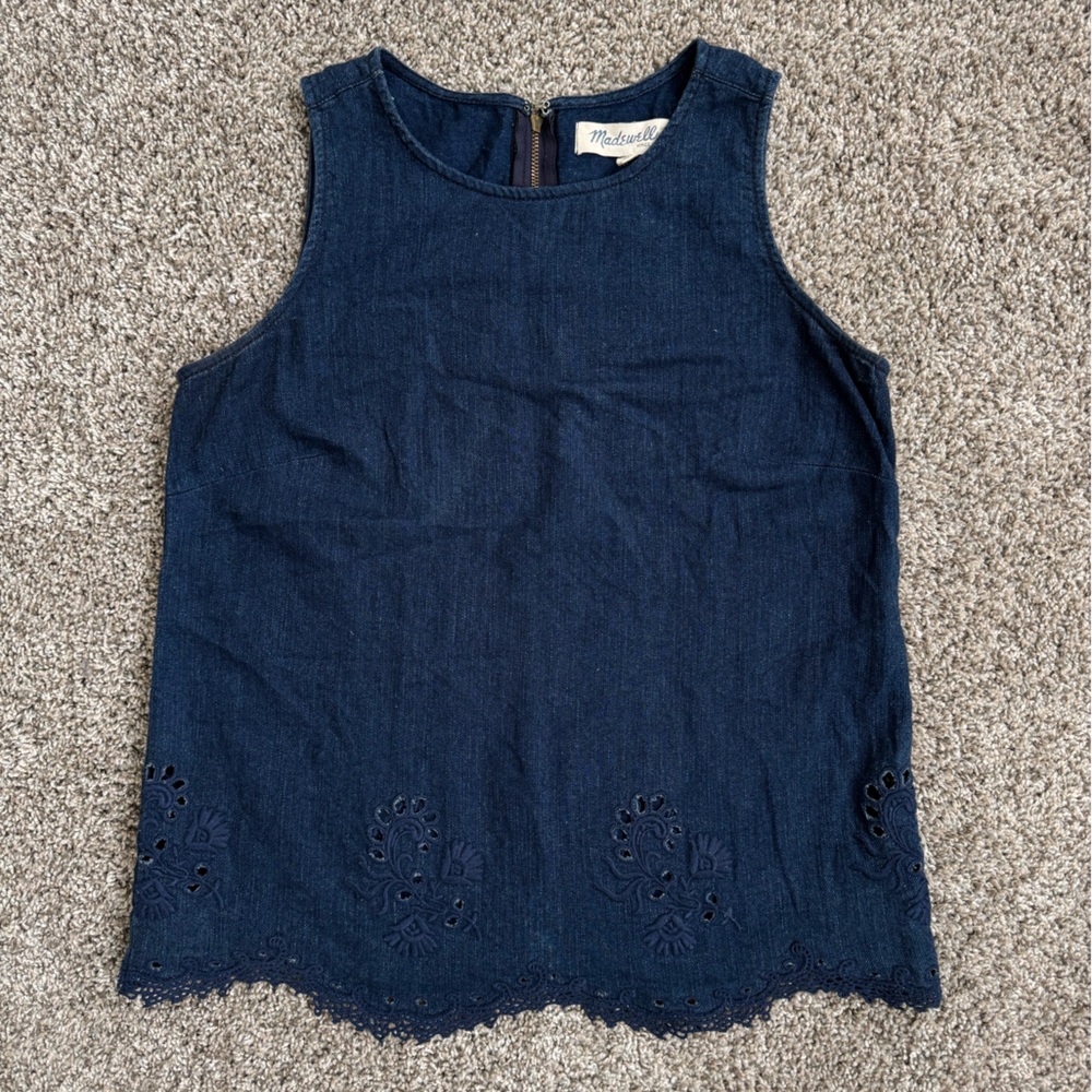 Madewell Denim Eyelet Detail Tank